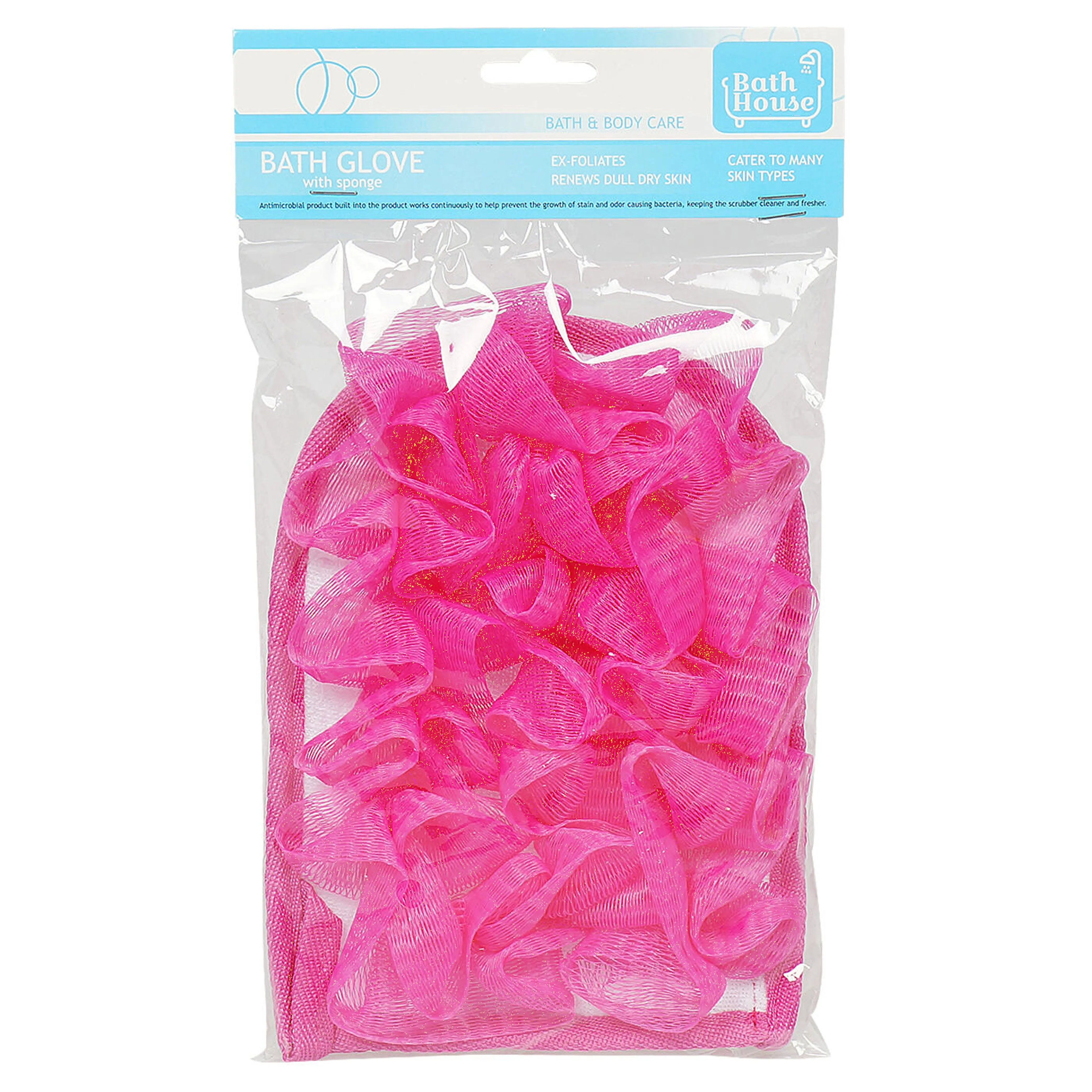 2 Pc Exfoliating Spa Bath Gloves Sponge Mitts Shower Soap Loofah Body Scrubber