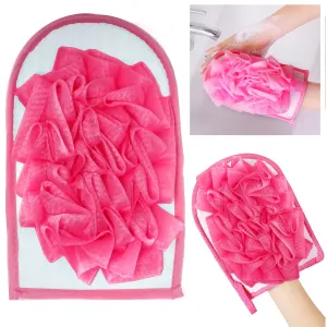 2 Pc Exfoliating Spa Bath Gloves Sponge Mitts Shower Soap Loofah Body Scrubber