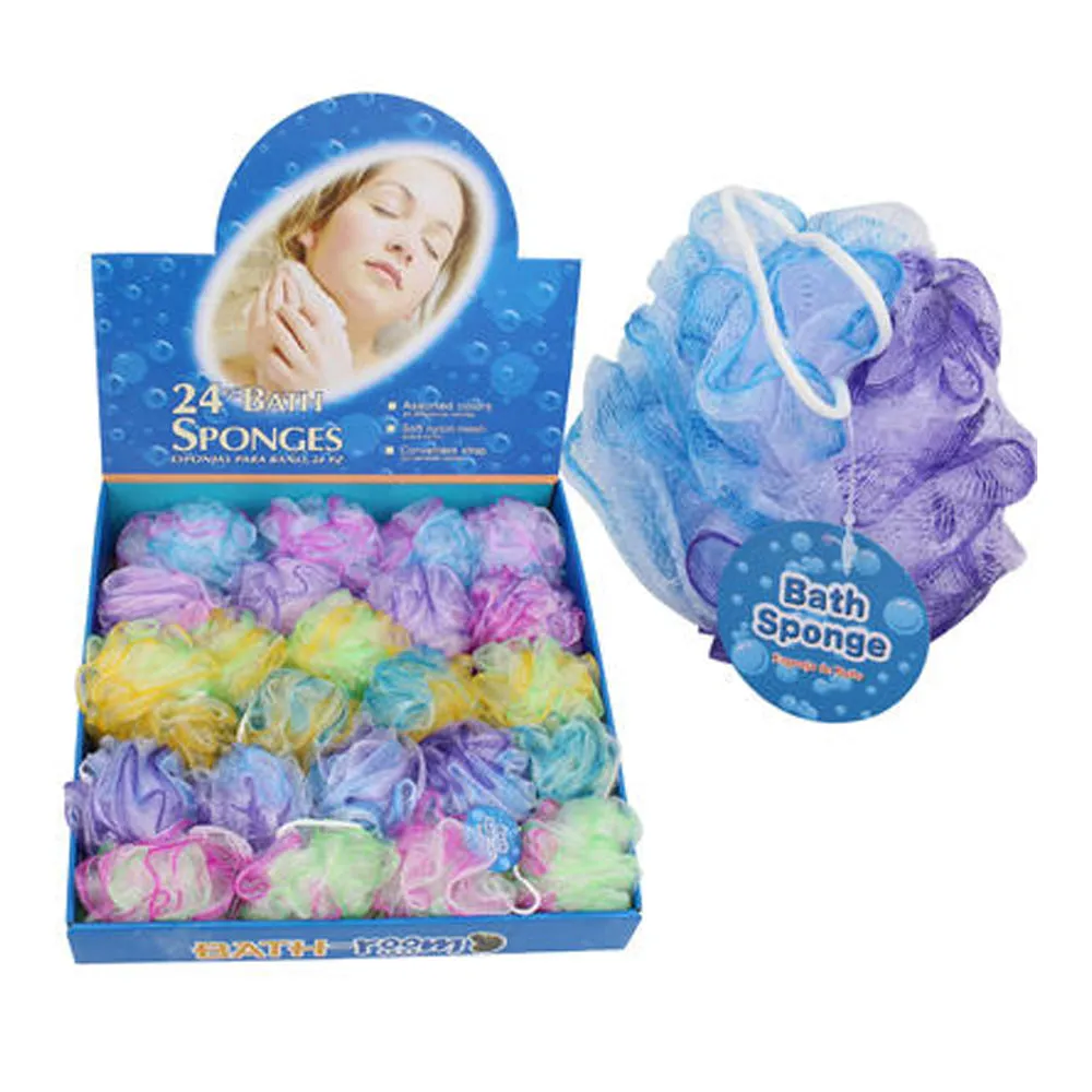 6 Bath Shower Puff Sponge Loofah Scrub Mesh Brush Ball Exfoliating Body Scrubber