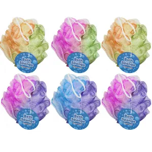 6 Bath Shower Puff Sponge Loofah Scrub Mesh Brush Ball Exfoliating Body Scrubber