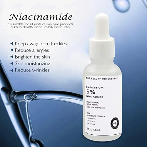 Alatimi Niacinamide Facial Serum, 5% Vitamin B3 Pure Hyaluronic Acid Removes Acne Spots Moisturizes for Facial Neck Chest (Niacinamide Facial Serum)