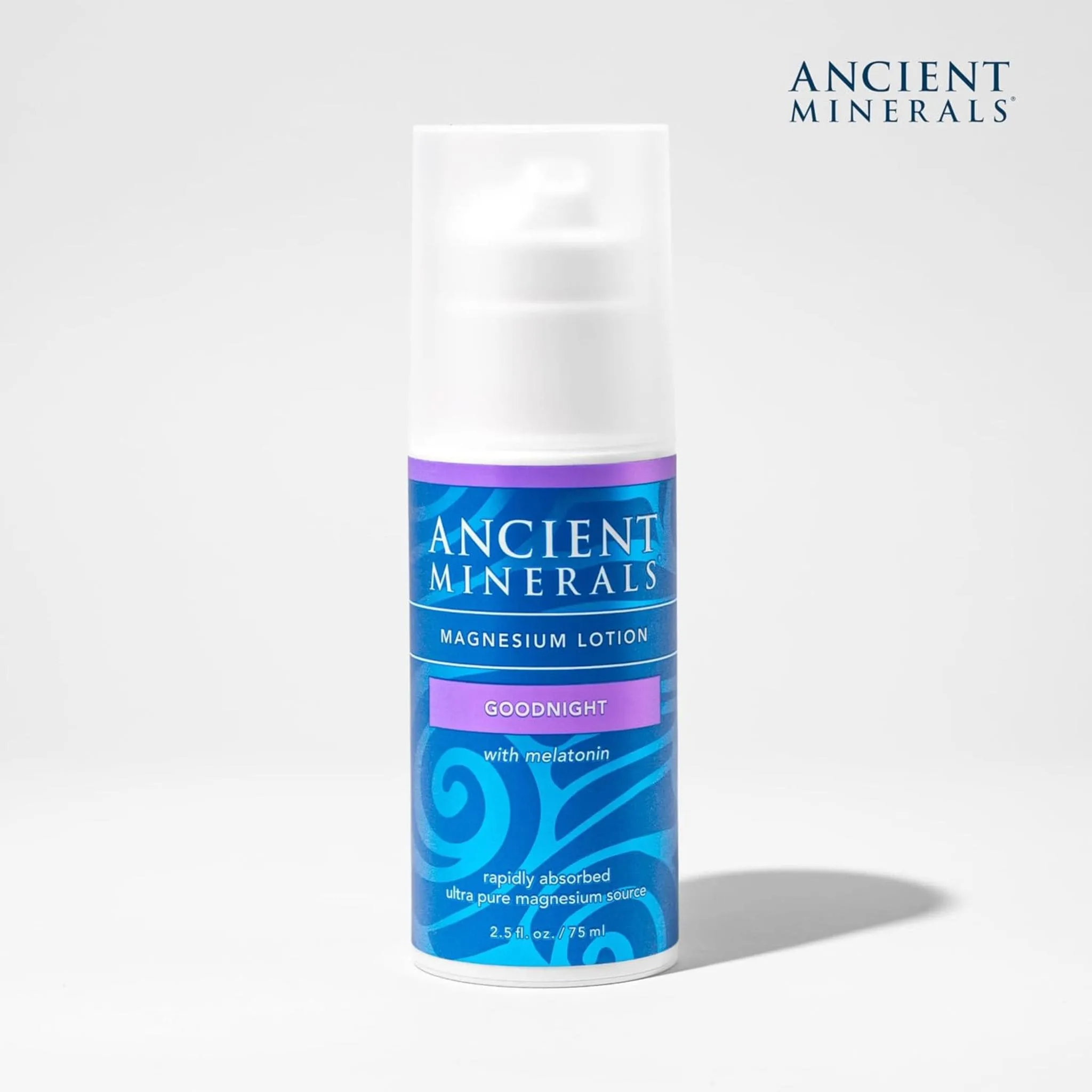 Ancient Minerals Magnesium Chloride Lotion and Melatonin, Supports Relaxation and Promotes Resetful Sleep, 75ml