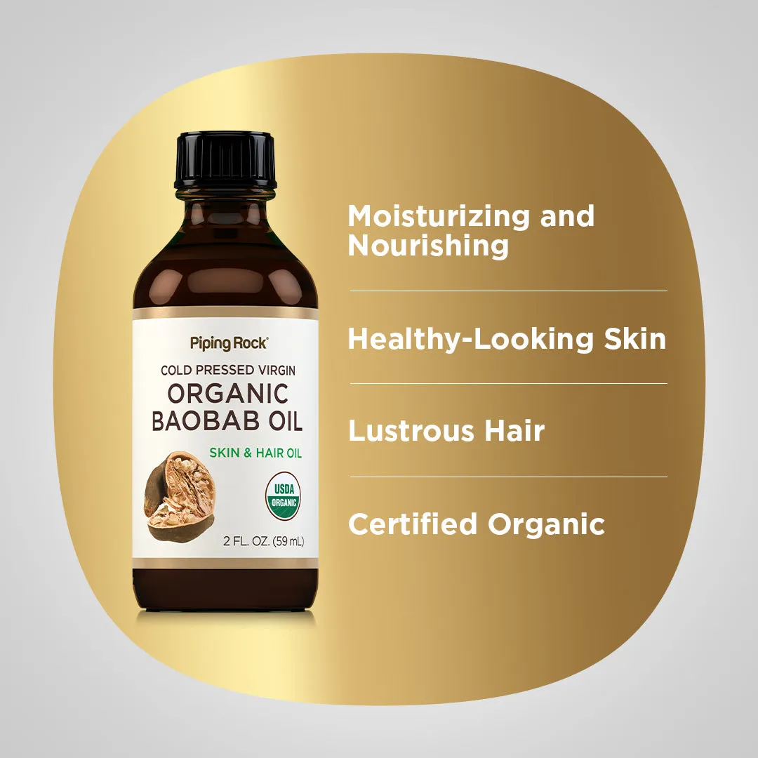 Baobab Oil Pure (Organic), 2 fl oz (59 mL) Bottle