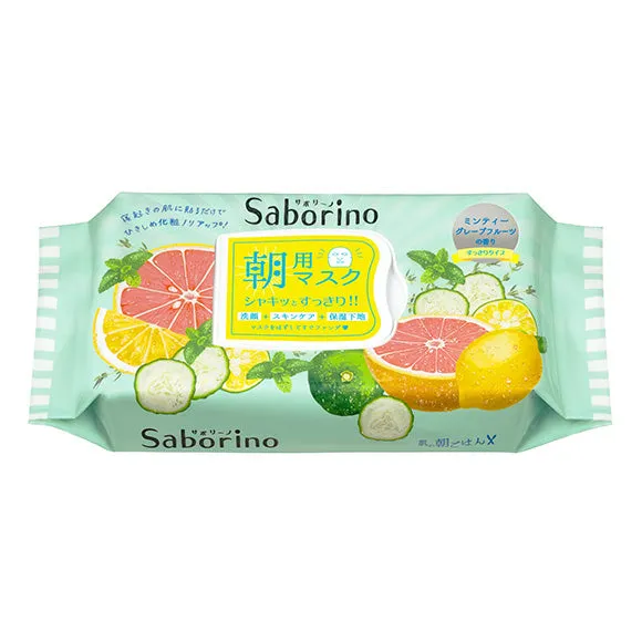 BCL Saborino Morning Face Mask 32 Sheets - Grapefruit & Mint
