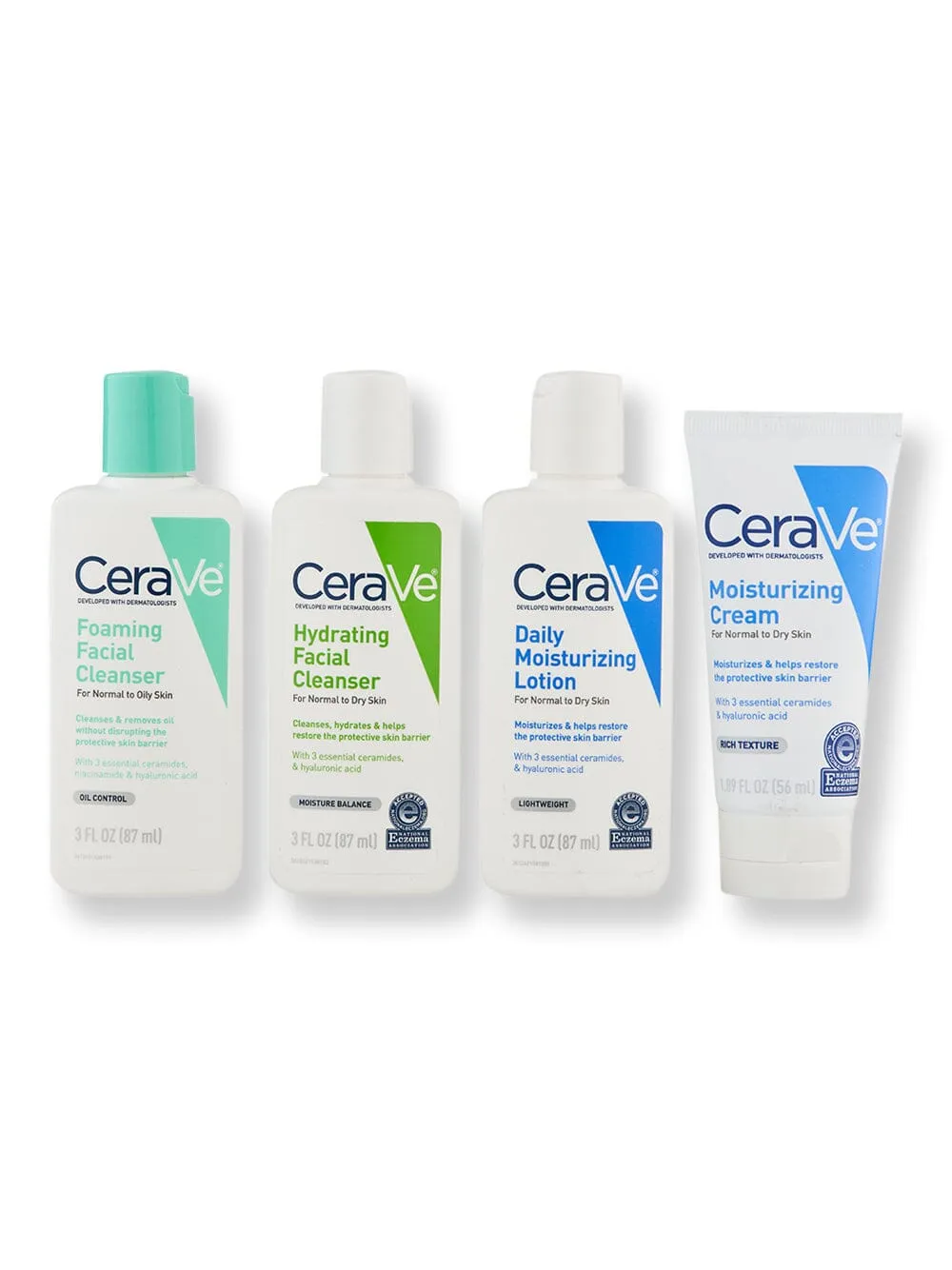 CeraVe Moisturizing Cream 1.89 oz, Moisturizing Lotion 3 oz, Foaming Facial Cleanser 3 oz & Hydrating Cleanser 3 oz