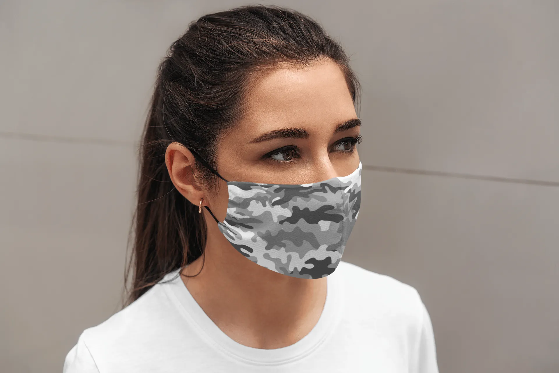 Grey Camouflage : Printed Tetra Shield Protection Mask ( PACK OF 3 )