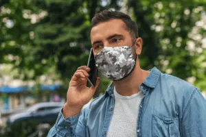 Grey Camouflage : Printed Tetra Shield Protection Mask ( PACK OF 3 )