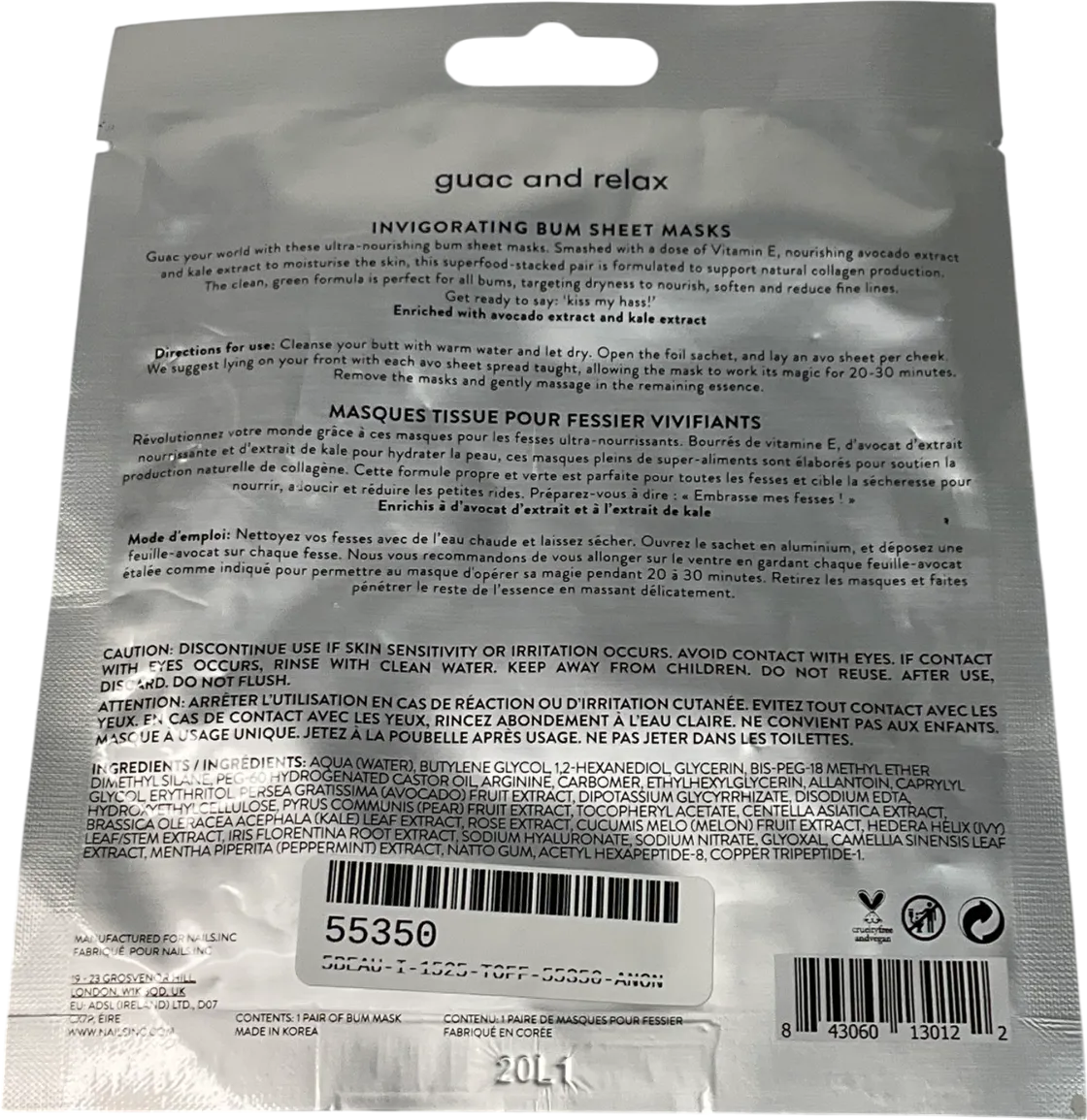inc redible Guac And Relax Nourishing Avocado And Kale Bum Mask 35ml