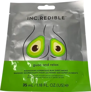 inc redible Guac And Relax Nourishing Avocado And Kale Bum Mask 35ml