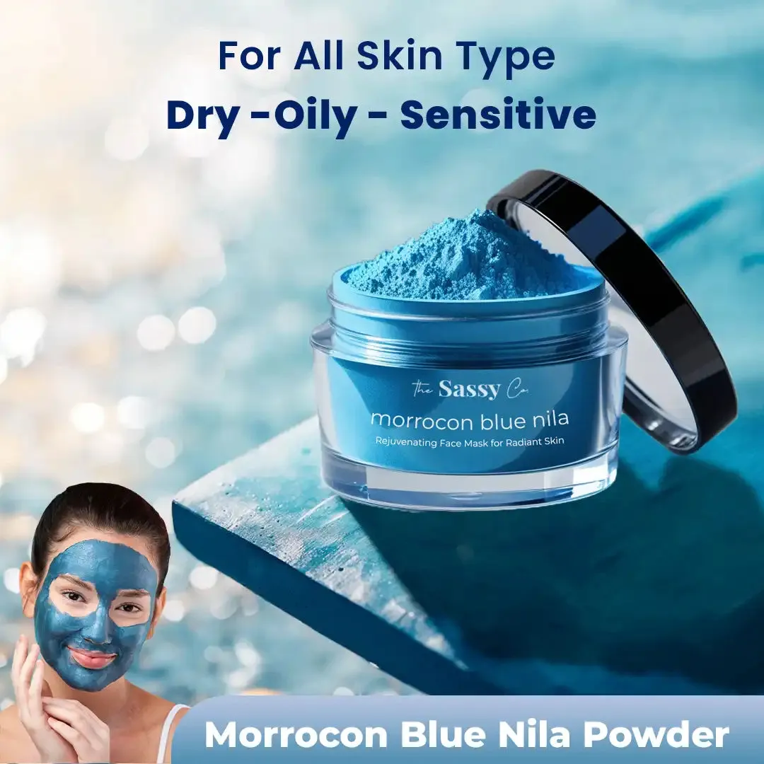 Moroccan Blue Nila Powder - Rejuvenating Face Mask for Radiant Skin