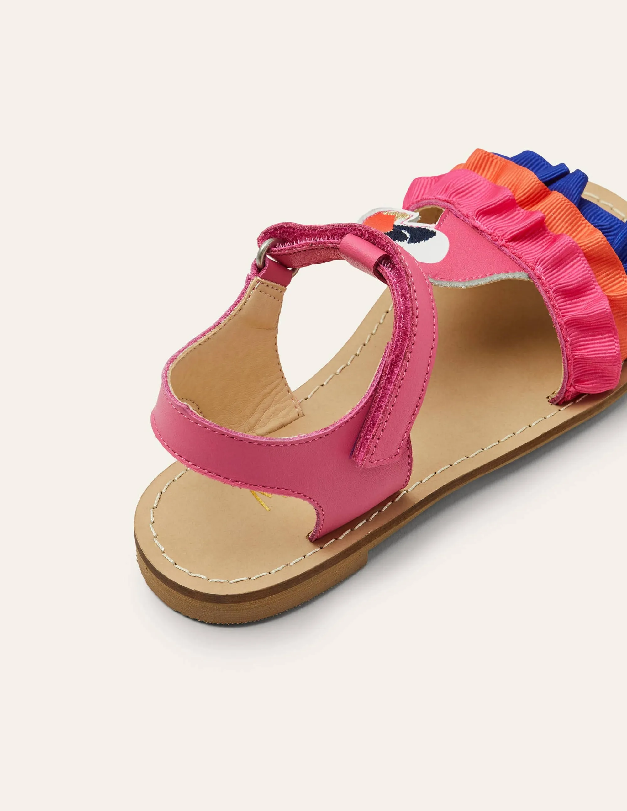 Novelty Leather Sandals-Multi Parrot