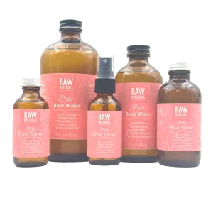RAW Materials - ORGANIC Rose Water - 100% Pure - Toning Soothing Cleansing (2oz, 4oz, 8oz, or 16oz)