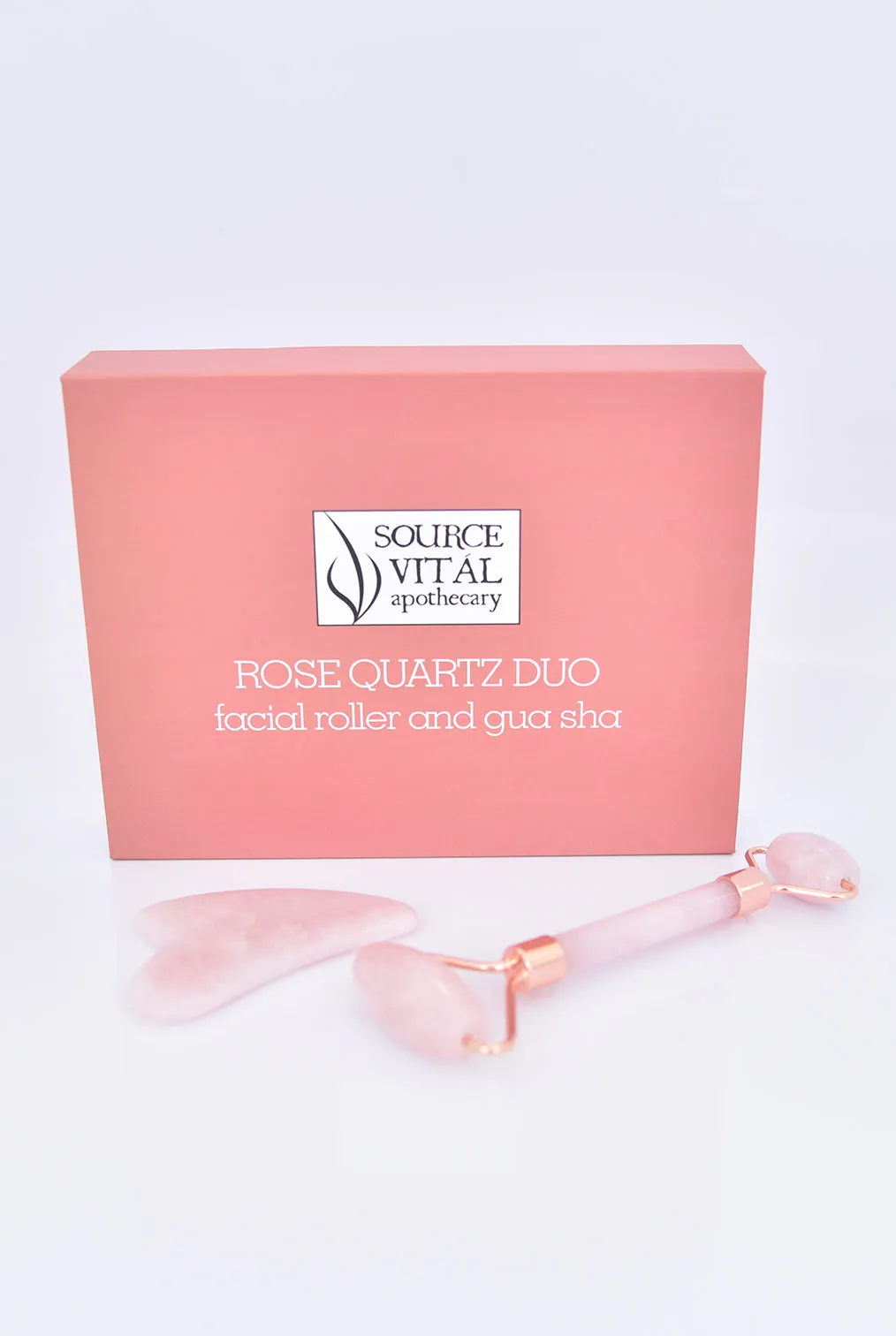 Rose Quartz DUO: Facial Roller & Gua Sha