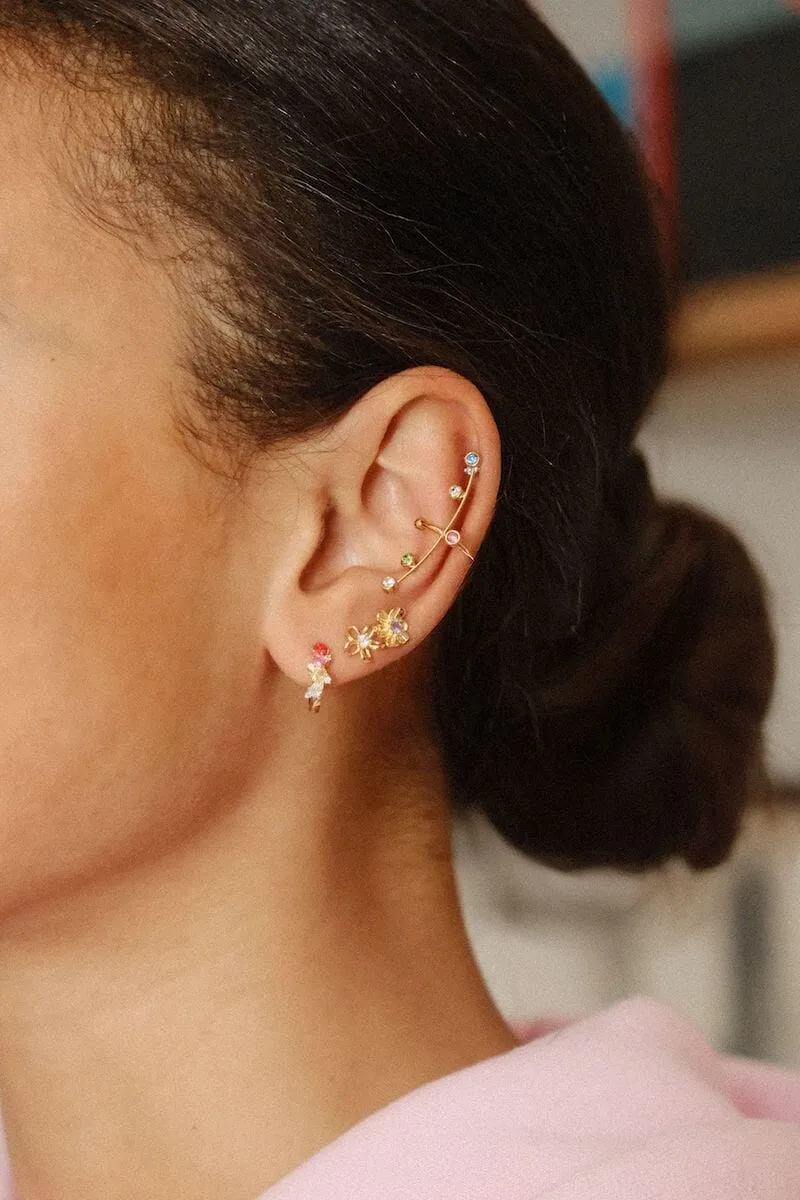 Small Rainbow Ear Cuff