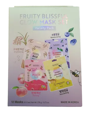 Soqu Fruity Blissful Glow Mask Set Variety Pack