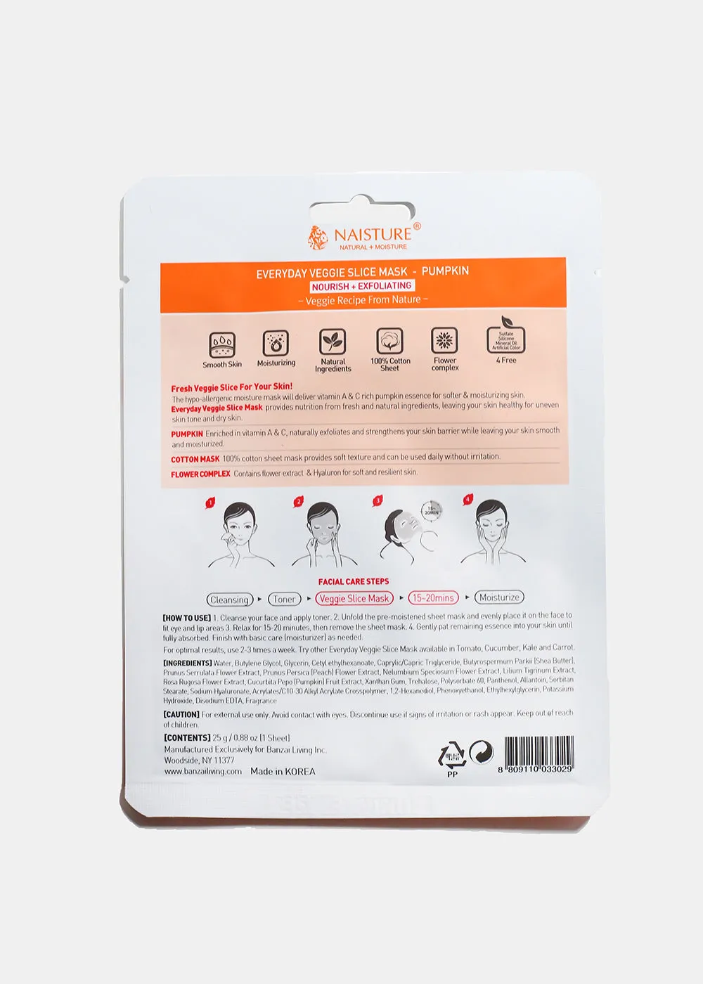 Veggie Sheet Mask - Pumpkin